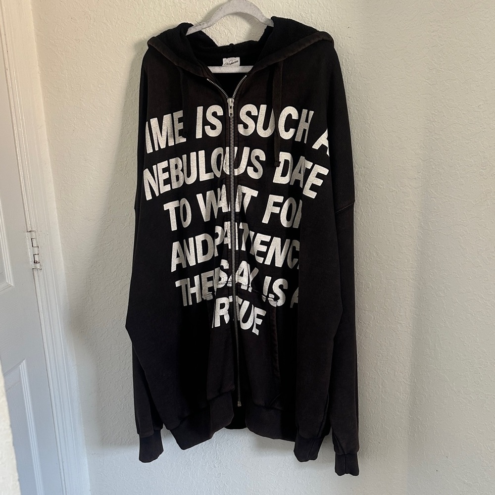 Vaquera Black Print Giant Zip Hoodie